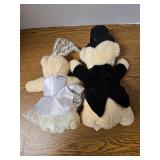 Vintage Wedding Teddy Bear Plush Pair