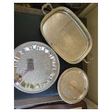 Silverplate Serving Tray & Plate Lot