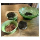 4 PC Green MCM Bowls EO & Company
