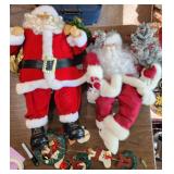 Two LG VTG Santas & a Woiden Ornament