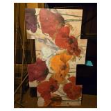 Large Abstract Floral Triptych Canvas Wall Art