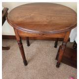 Antique Oak End Table W Drawer