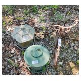 Metal Tri Cyle VTG Flower Pot Holder & 2 Lights