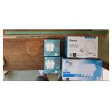 4 Boxes Of New LED Bulbs & VTG Measuring Sticks