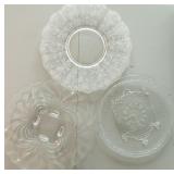 3 VTG Glass Serving Platters