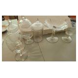 LG VTG Glassware Lot Candy Dishes & More