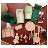 LG Assortment Of VTG Doll House Furn & Figures