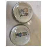 Vintage Holly Hobbie Glass Paperweight Pair