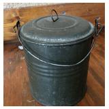 Antique early 1900s Kids Lunch Pale W Lid & Handle