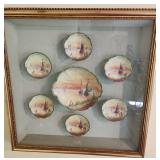 VTG Framed Hand Painted Miniature Plate Shadow Box