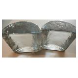 VTG Mid Century Art Glass Bookends Paperweight Set