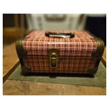 Vintage Pink Plaid Storage Trinket Box
