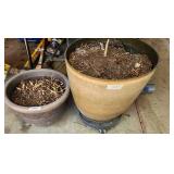 Two Large Flower Pots One is on rollers