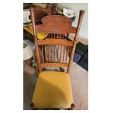 VTG Oak Rocking Chair W Cusion Seat