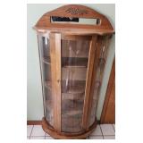 Antique Oak Curio Cabinet Original Glass