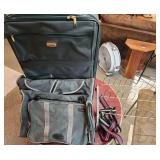 Two LG Suit Cases & Shoe Rack