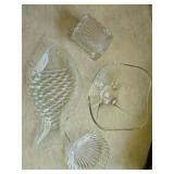 Vintage Coastal Clear Glass Serving Set