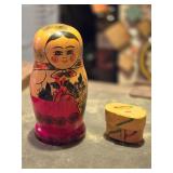 Vtg Russian Matryoshka Nesting Dolls & Worry Dolls