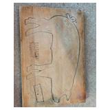 Rustic Pig Shaped Wooden Cutting Board