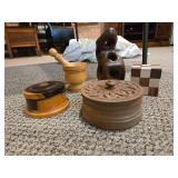 Handcrafted Wood Decor Lot: Celtic Box, Puzzles