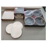 VTG Gorham Crystal Coasters & Lace Place Mats Lot