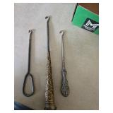 Antique Victorian Silver Plate Button Hooks