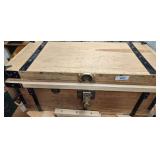 VTG Wooden Tool Trunk With Trays