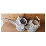 Two VTG Galvanized Flower Watering Cans