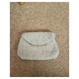 Vintage WWII Era White Beaded Clutch
