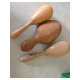 Vintage Wooden Darning Eggs and Mending Tools
