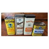 4 Antique Seasoning Tins Sudan All Spice Most Full