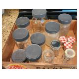 8 VTG Ball Jars W Lids + Jelly Jars