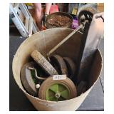 Container Full Of Lawn Mower Wheels