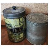 Two Antique Tea & Baking Powder  Tins Tenderleaf