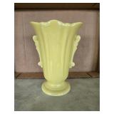 Vintage McCoy USA Yellow Ruffled Fluted Vase
