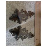 Pair of Carved Wooden Wall Shelves