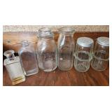4 Antique Bottles Milk/S&P/Perfume/Medicine