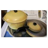3 1970s Club Aluminum Harvest Gold Pots & Pans