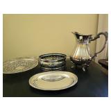 Silverplate Pitcher & Serving Pieces Lot
