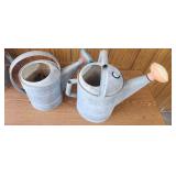 Two VTG Galvanized Flower Watering Cans