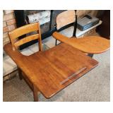 Two Antique Kids School Desks
