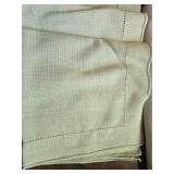 Vintage Cream Linen Table Set: Damask & Textured