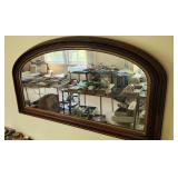 LG Antique Wall Mirror Oak Trim