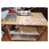 Work Bench On Rollers & Contents