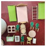 LG Assortment Of VTG Doll House Furn & Figures
