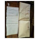 2 Cream Tablecloths & 12 Napkins