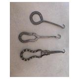 Antique Advertising Shoe Button Hook Trio