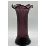 Blenko Glass Amethyst Ribbed Vase