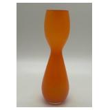 Blenko Hourglass Vase in Tangerine Glass