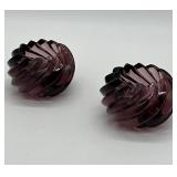 Amethyst Murano Swirl Candleholders
